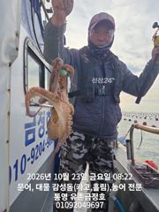 통영 금정호 키로급 문어들 손맛 좋습니다 주말 자리 여유있습니다